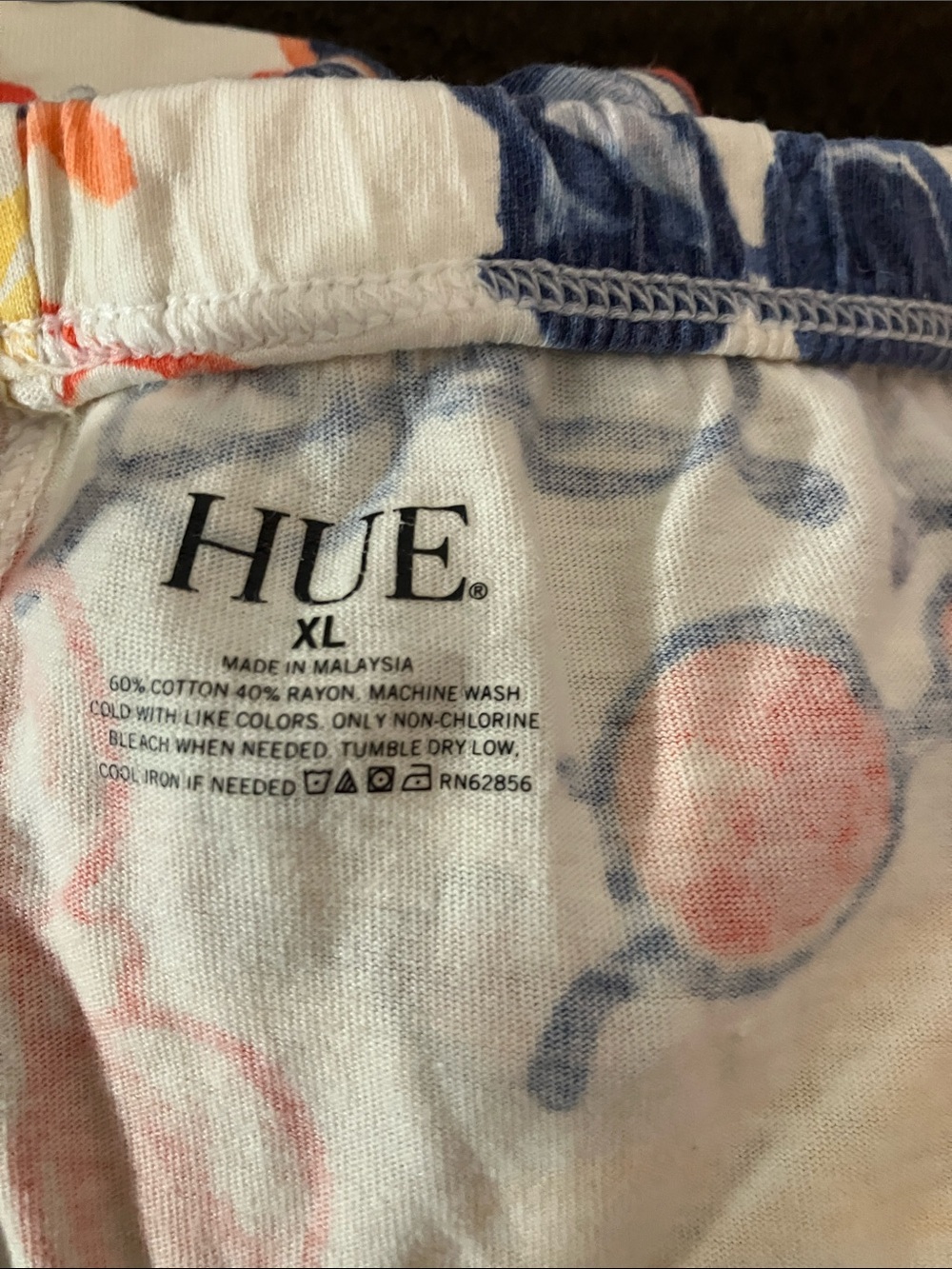 HUE White Lounge Shorts with Navy, Orange & Yellow Sunglasses Print - Picture 2 of 9